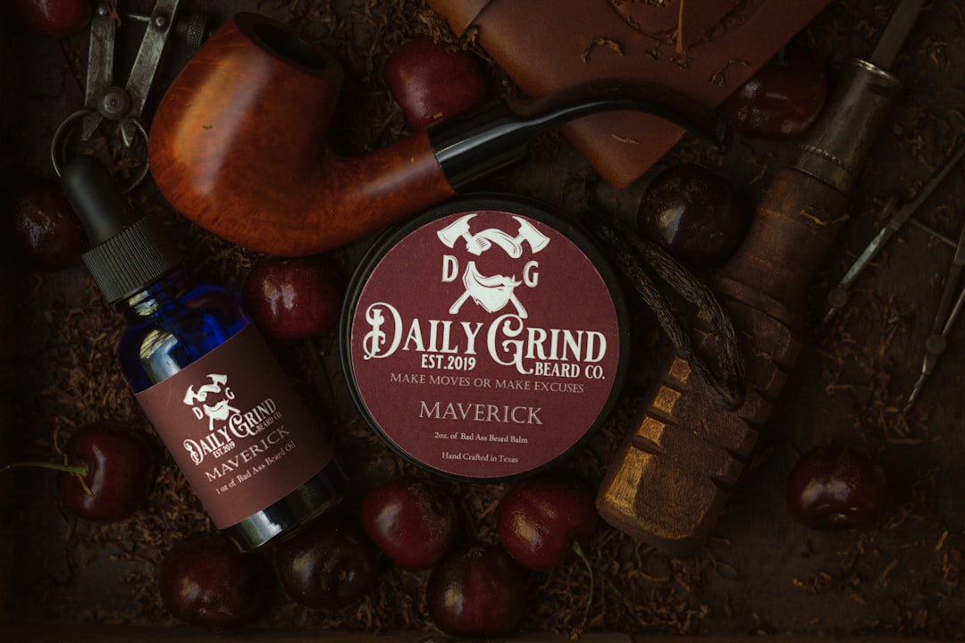 Product photo of Maverick Beard Balm & Beard Oil by Daily Grind Beard Co. Product Photography by branding photographer Lance Reis in Portland Oregon. Elements of Tobacco, Wood, Cherry, and Vanilla were added to visually showcase the scents you can expect with Maverick. 

Did you discover us here? Say hi on insta: Kickassdesigns & daily_grind_beard_co